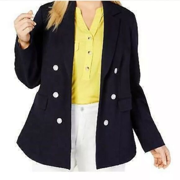 Vintage Wool CC Blazer w/ Gold Buttons - Picture 1 of 3